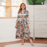 Women's Plus Size Faux Silk Floral Nightgown - Shah S. Sahota